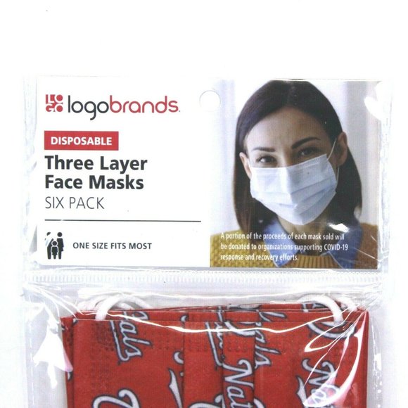 Washington Nationals 6-Pack Three Layer Face Masks - Adult - Picture 2 of 5